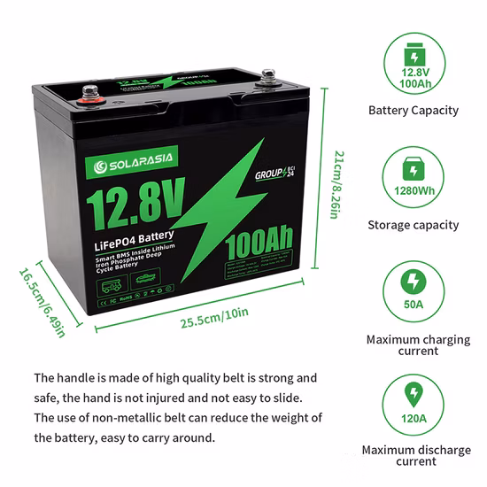 Hochwertige wiederaufladbare LiFePO4-Lithiumbatterie mit 12 V und 100 Ah