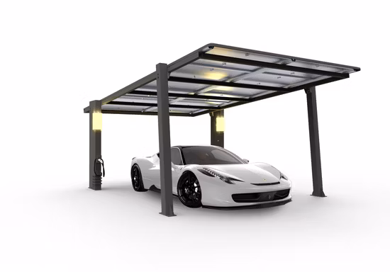 Vorgefertigte Solar-Carport-Klammern, PV-Bodenmontagestruktur, Solar-Carport-System